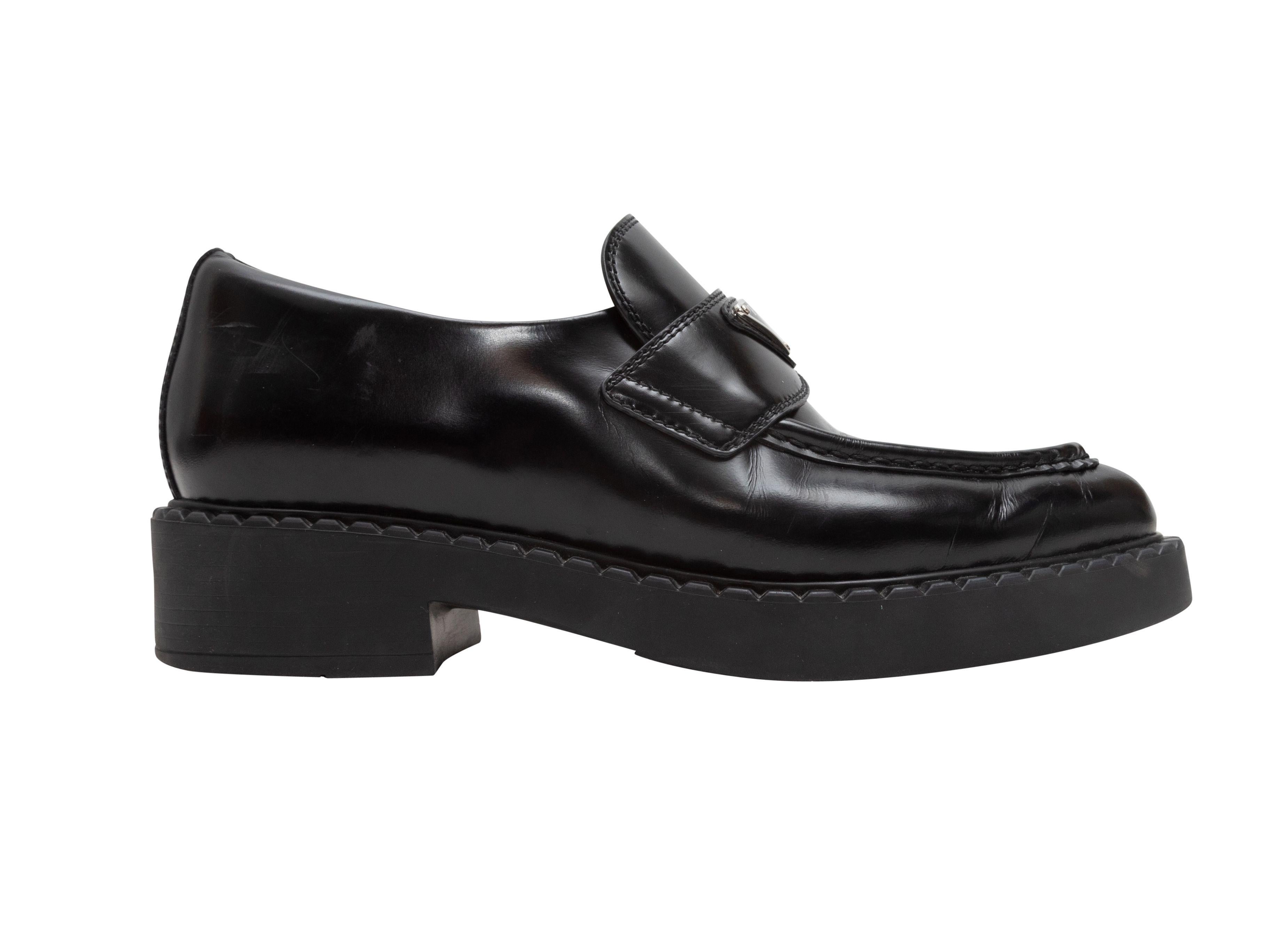 Prada Black Pointed-Toe Logo Loafers 2