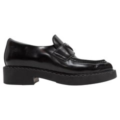 Prada Black Pointed-Toe Logo Loafers
