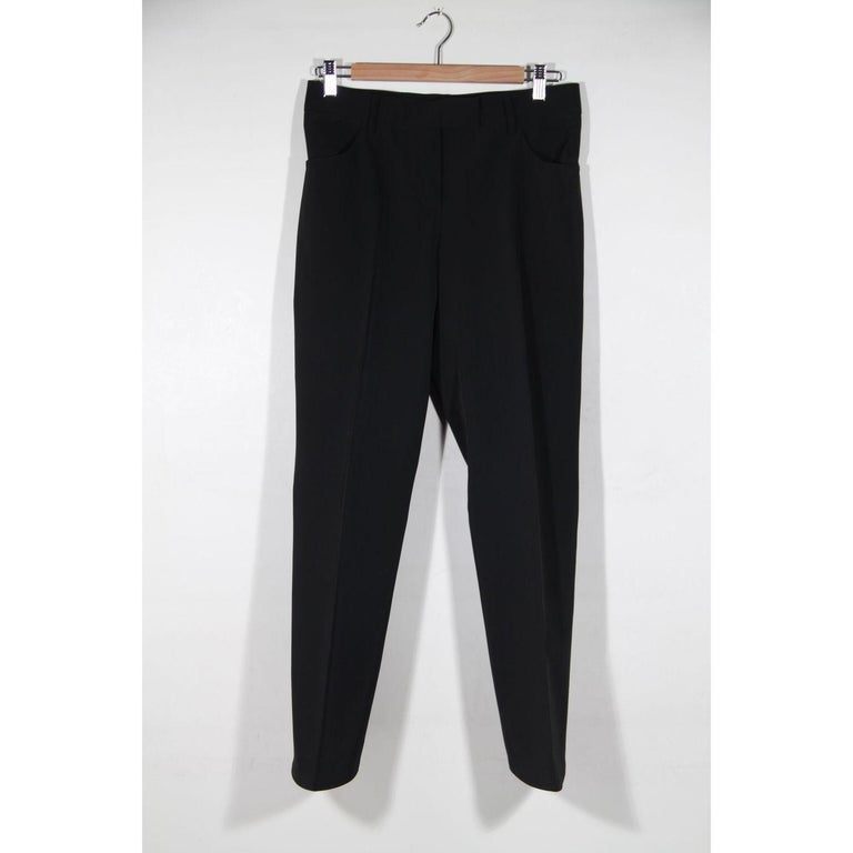 Prada Black Poly Techno Fabric Tailored Trousers Pants Size 42 For Sale ...