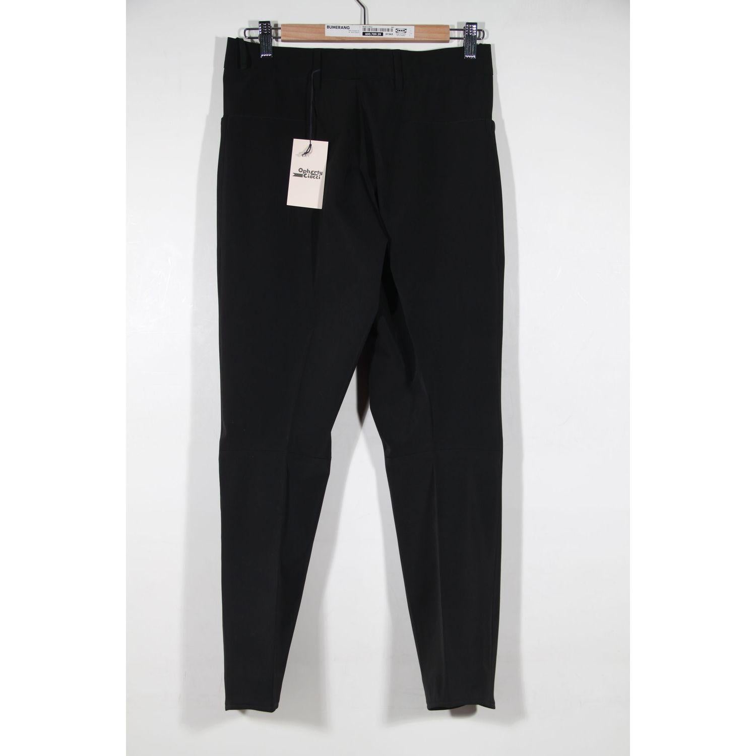 Women's Prada Black Poly Techno Fabric Tailored Trousers Pants Size 42