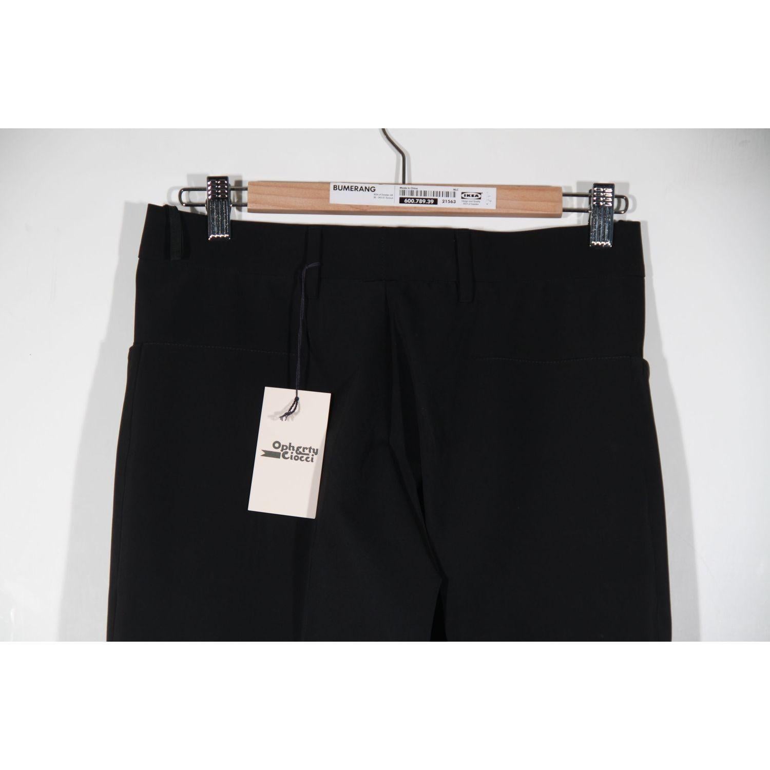 Prada Black Poly Techno Fabric Tailored Trousers Pants Size 42 1