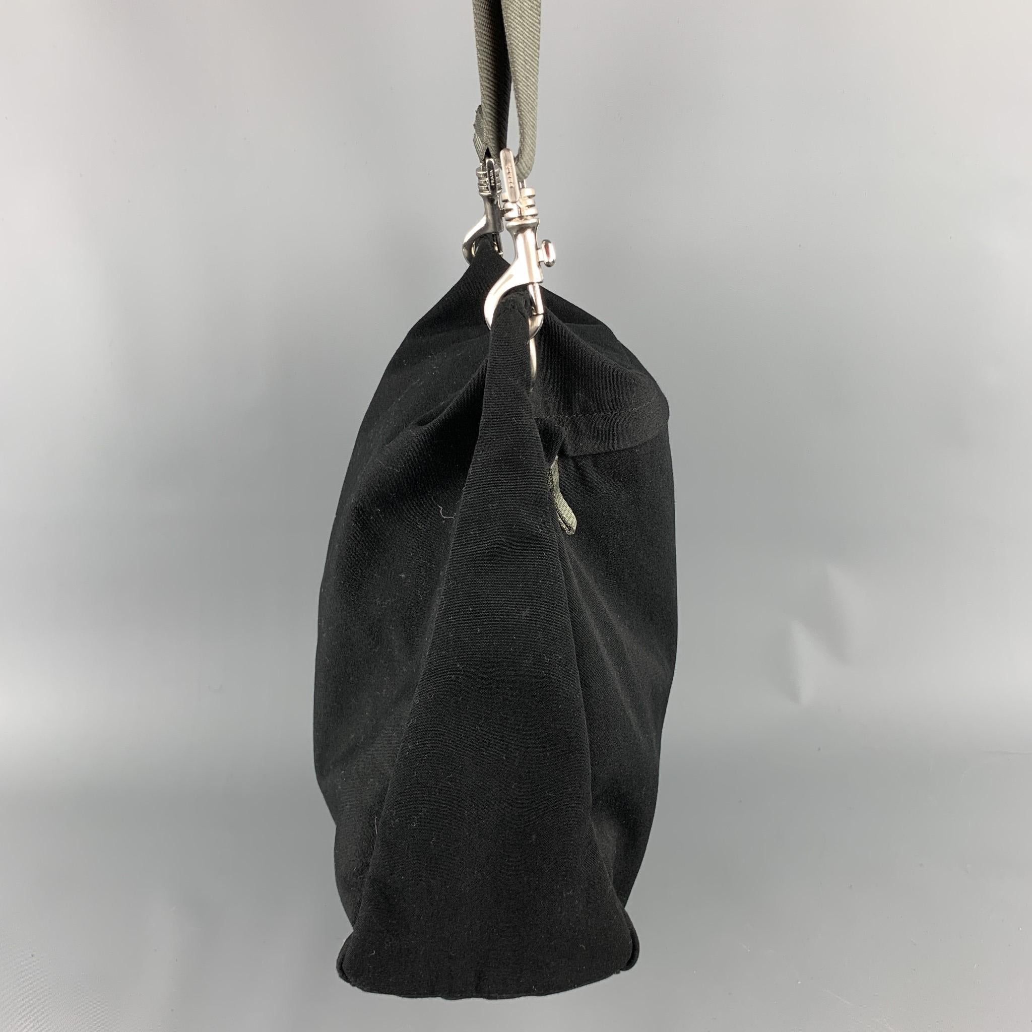 Women's PRADA Black Polyamide Canvas Messenger Handbag