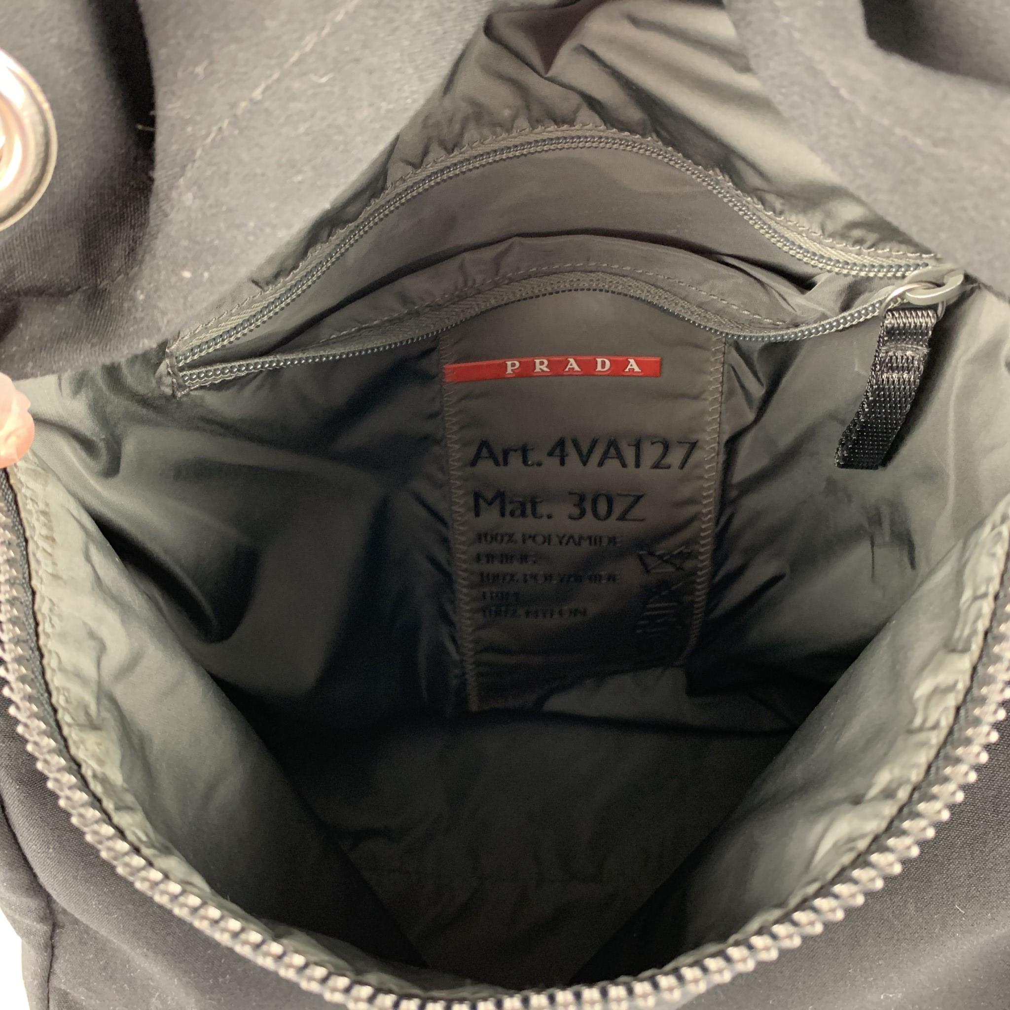 PRADA Black Polyamide Canvas Messenger Handbag 2