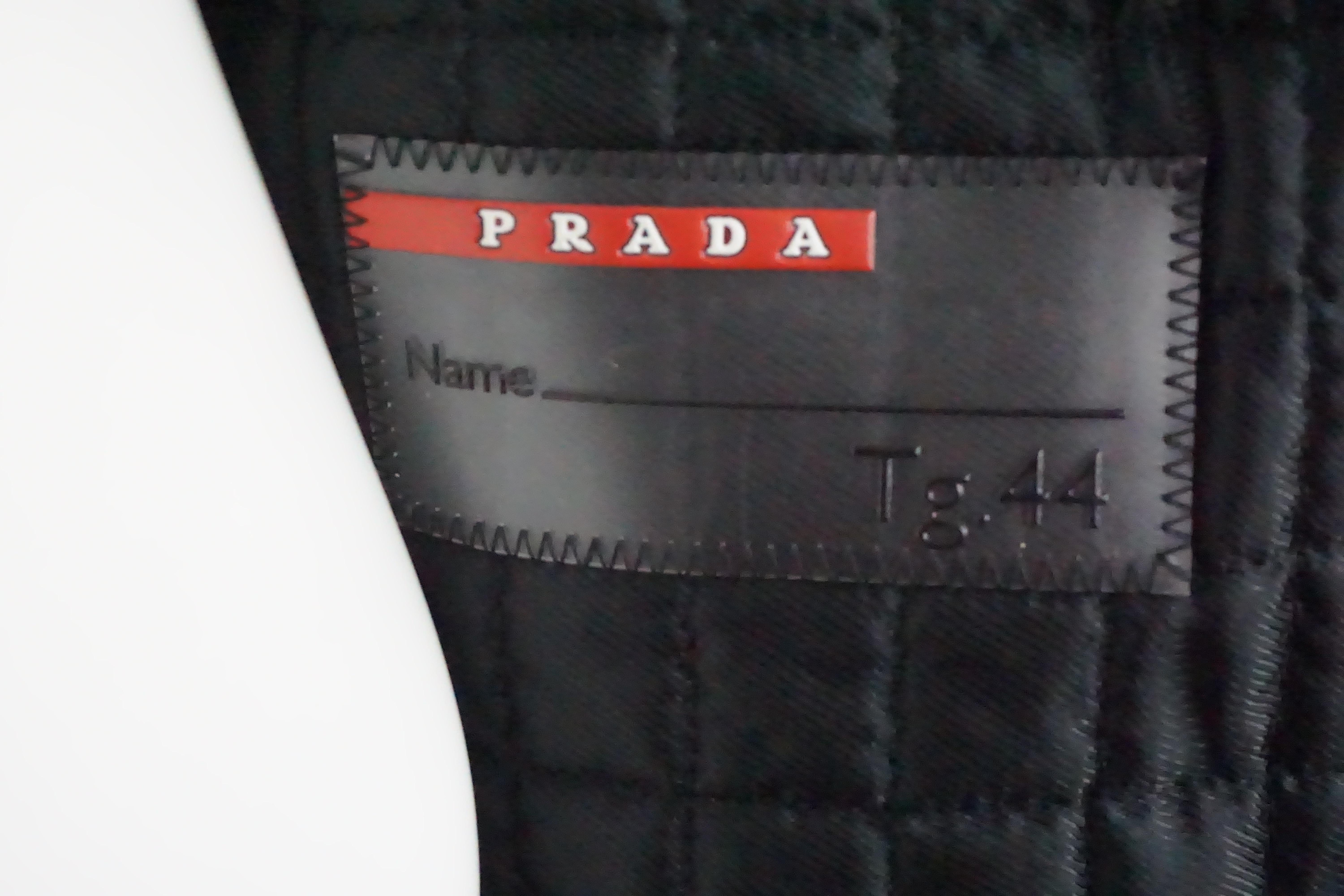Women's or Men's Prada Black Puffer Nylon w/ Silver Buckle Belt Jacket - Medium 