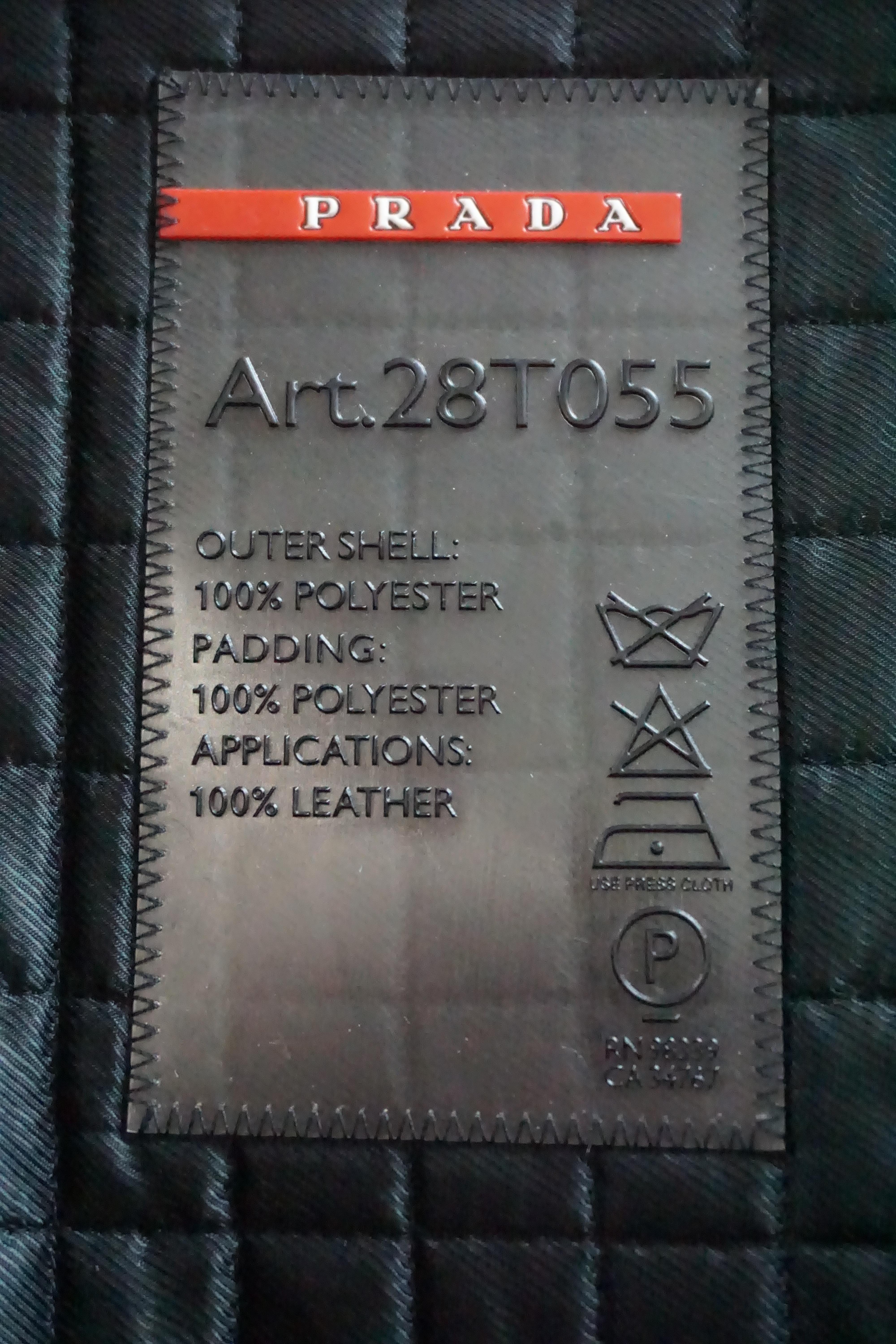 Prada Black Puffer Nylon w/ Silver Buckle Belt Jacket - Medium  2