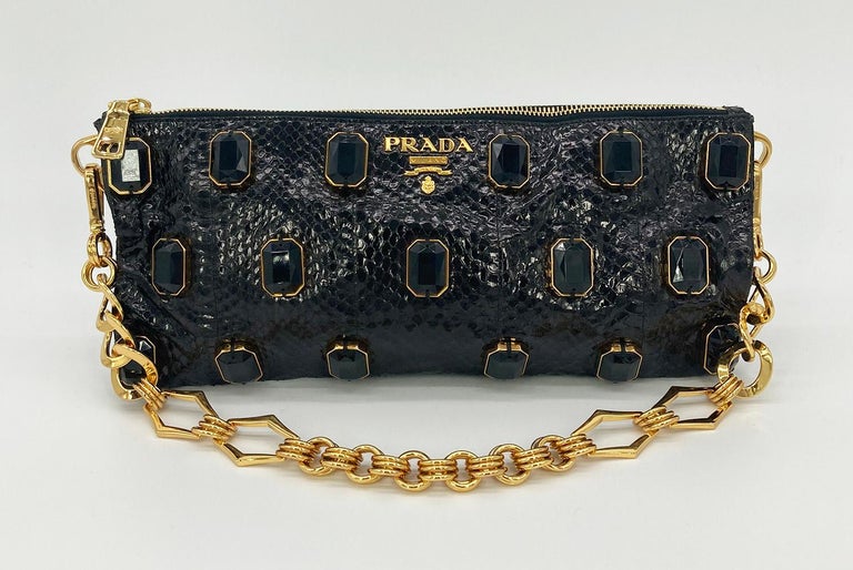Theta Rose Gold/Black Python Clutch main image 1