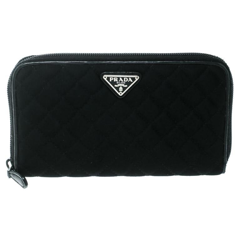 Prada Black Quilted Fabric Zip Around Wallet For Sale at 1stDibs ...