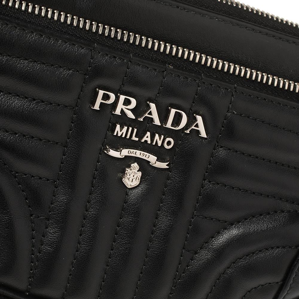 Prada Black Quilted Leather Belt Bag 2