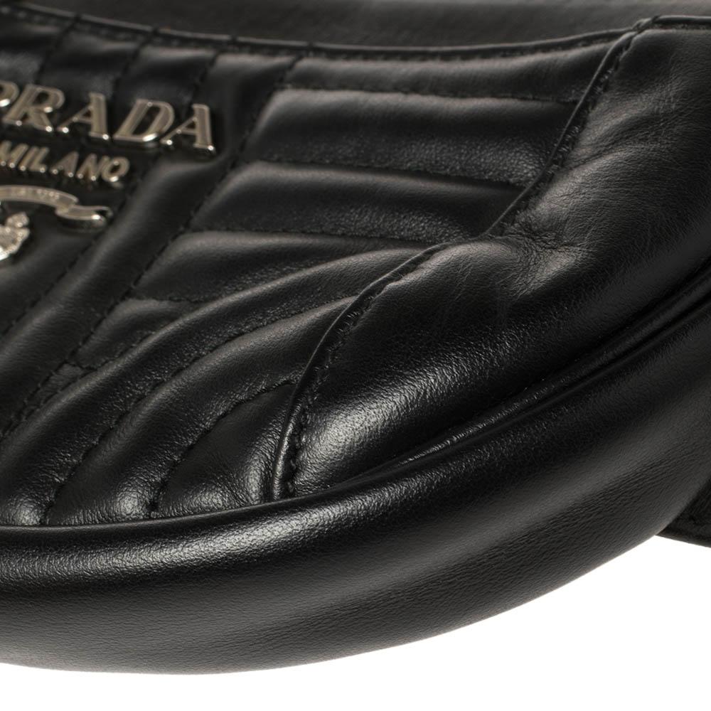 Prada Black Quilted Leather Belt Bag 4