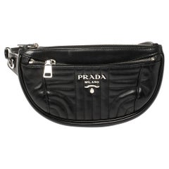 Prada Black Quilted Leather Belt Bag
