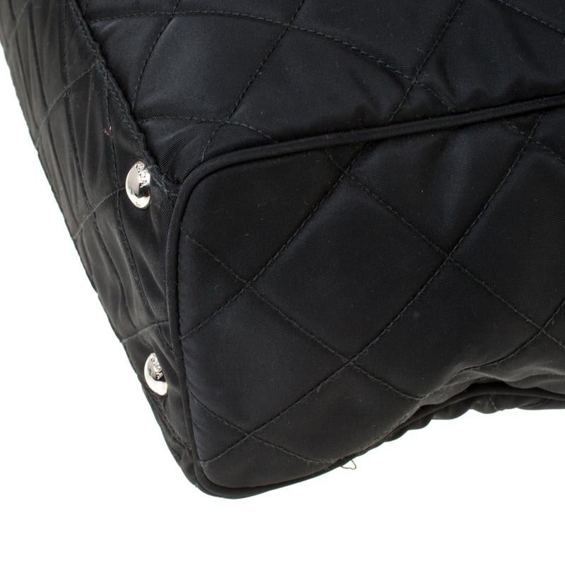 Prada Black Quilted Nylon Shoulder Bag 4