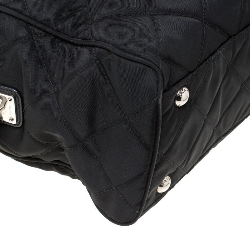 Prada Black Quilted Nylon Shoulder Bag 5