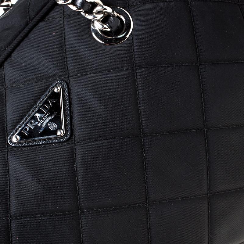 Prada Black Quilted Nylon Shoulder Bag 3