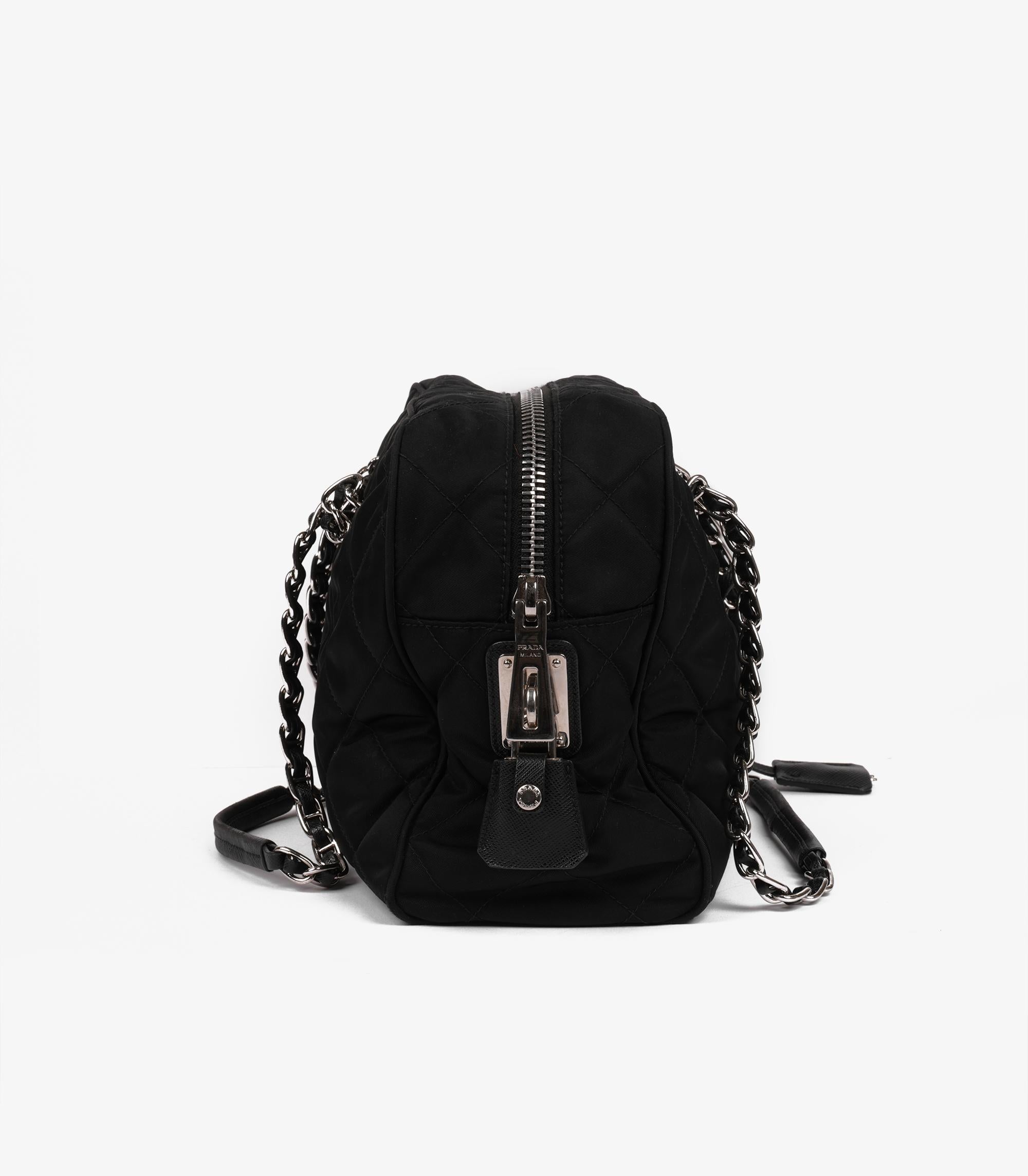 Women's or Men's Prada Black Quilted Nylon Tessuto Impuntu Shoulder Bag