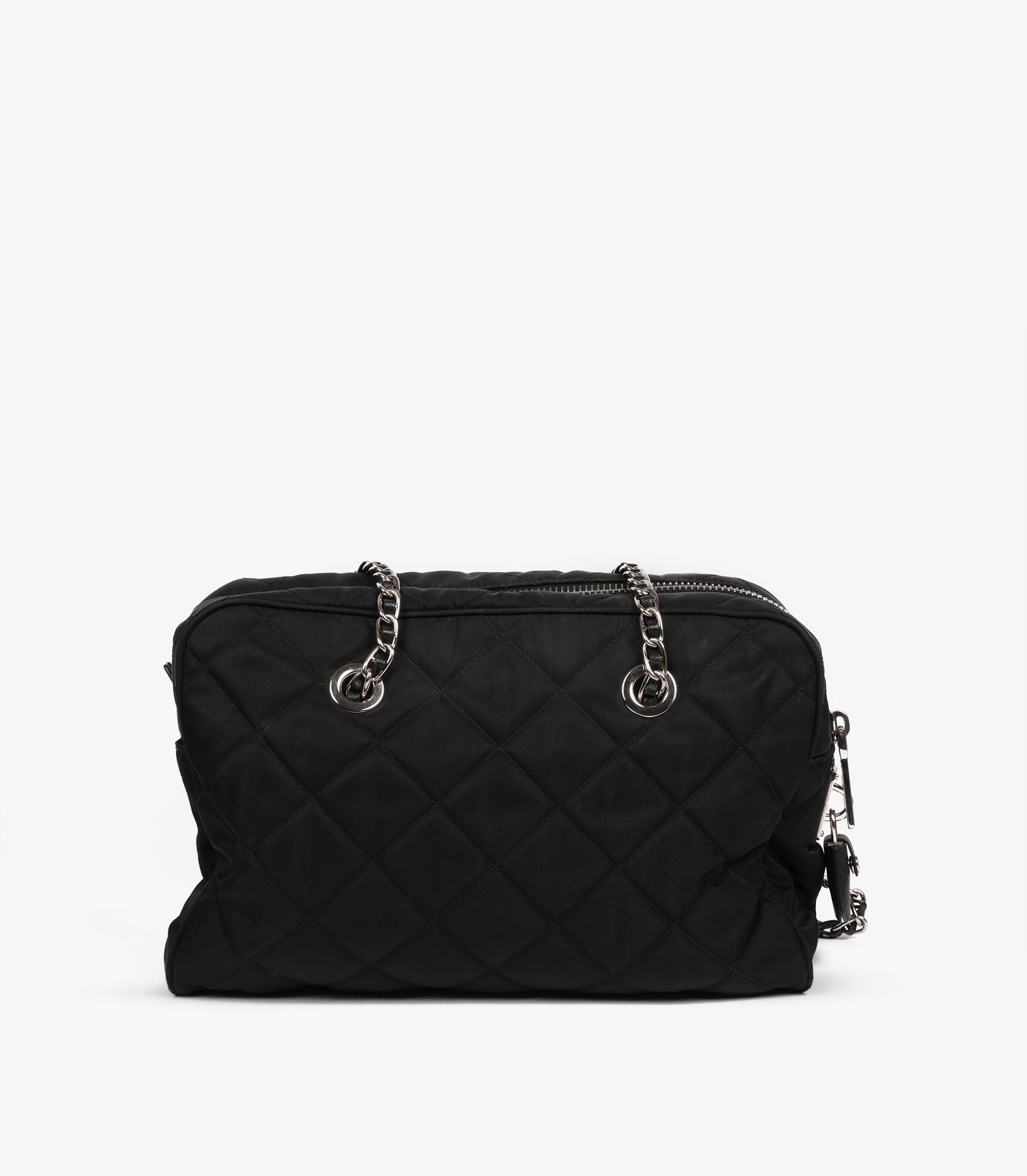 Prada Black Quilted Nylon Tessuto Impuntu Shoulder Bag 1