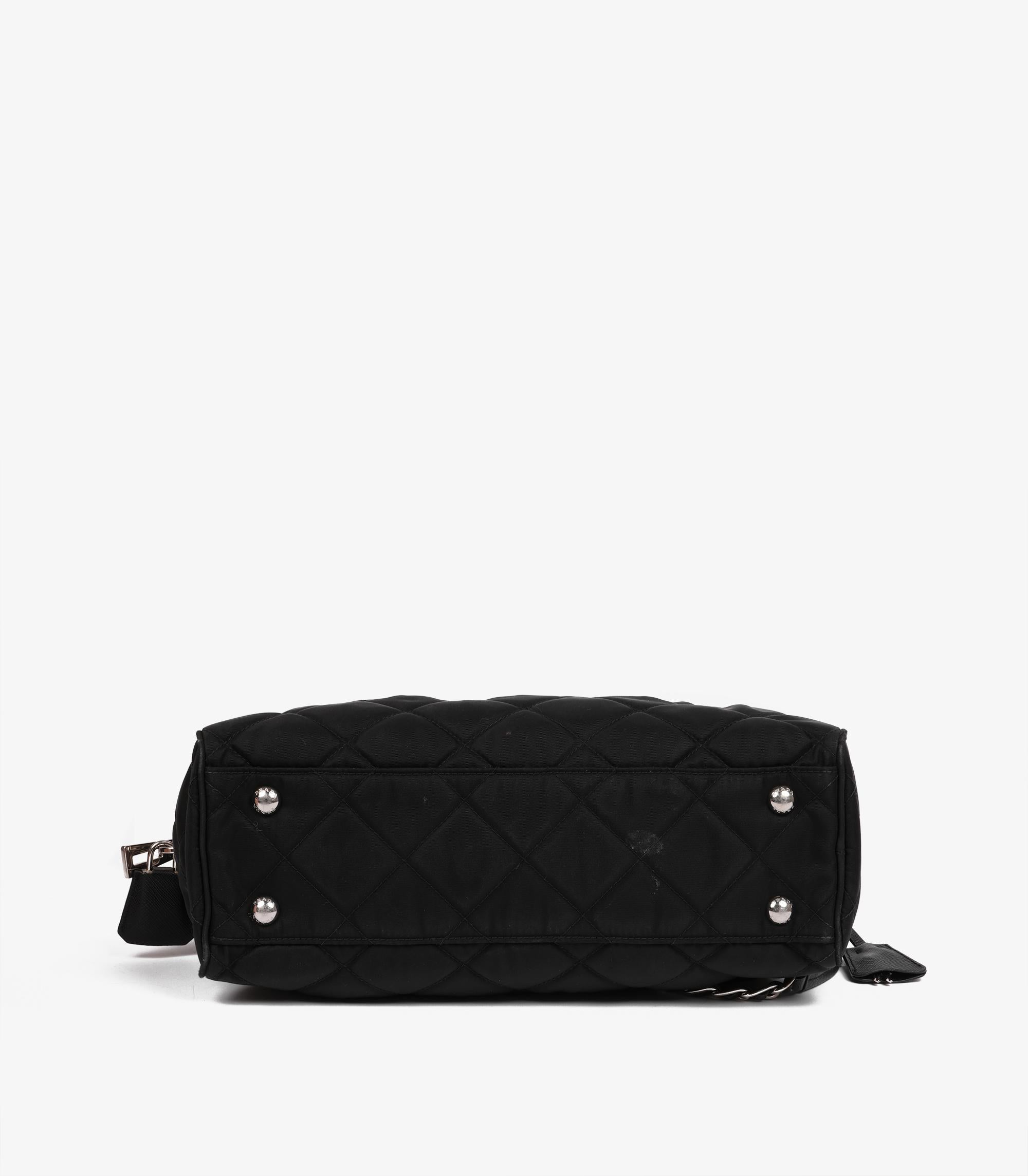Prada Black Quilted Nylon Tessuto Impuntu Shoulder Bag 3
