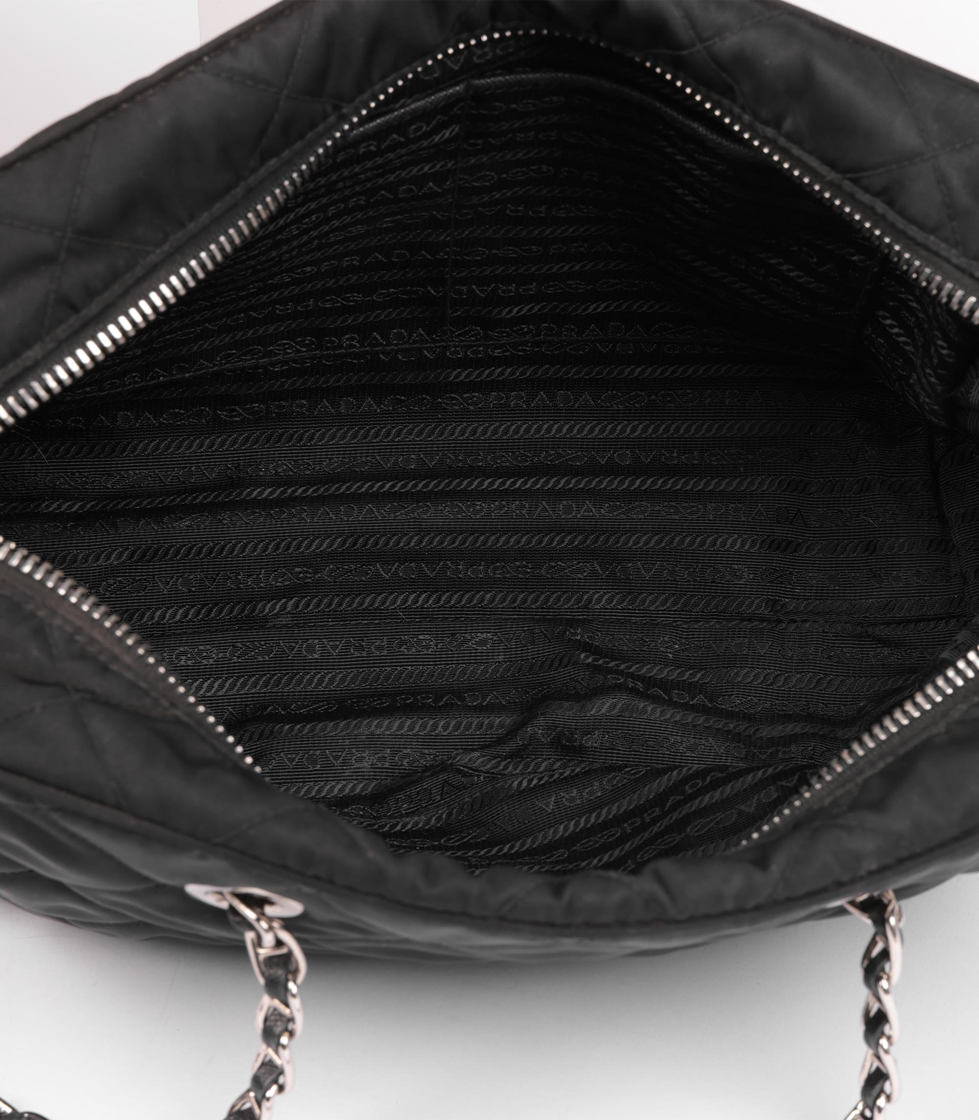 Prada Black Quilted Nylon Tessuto Impuntu Shoulder Bag 4