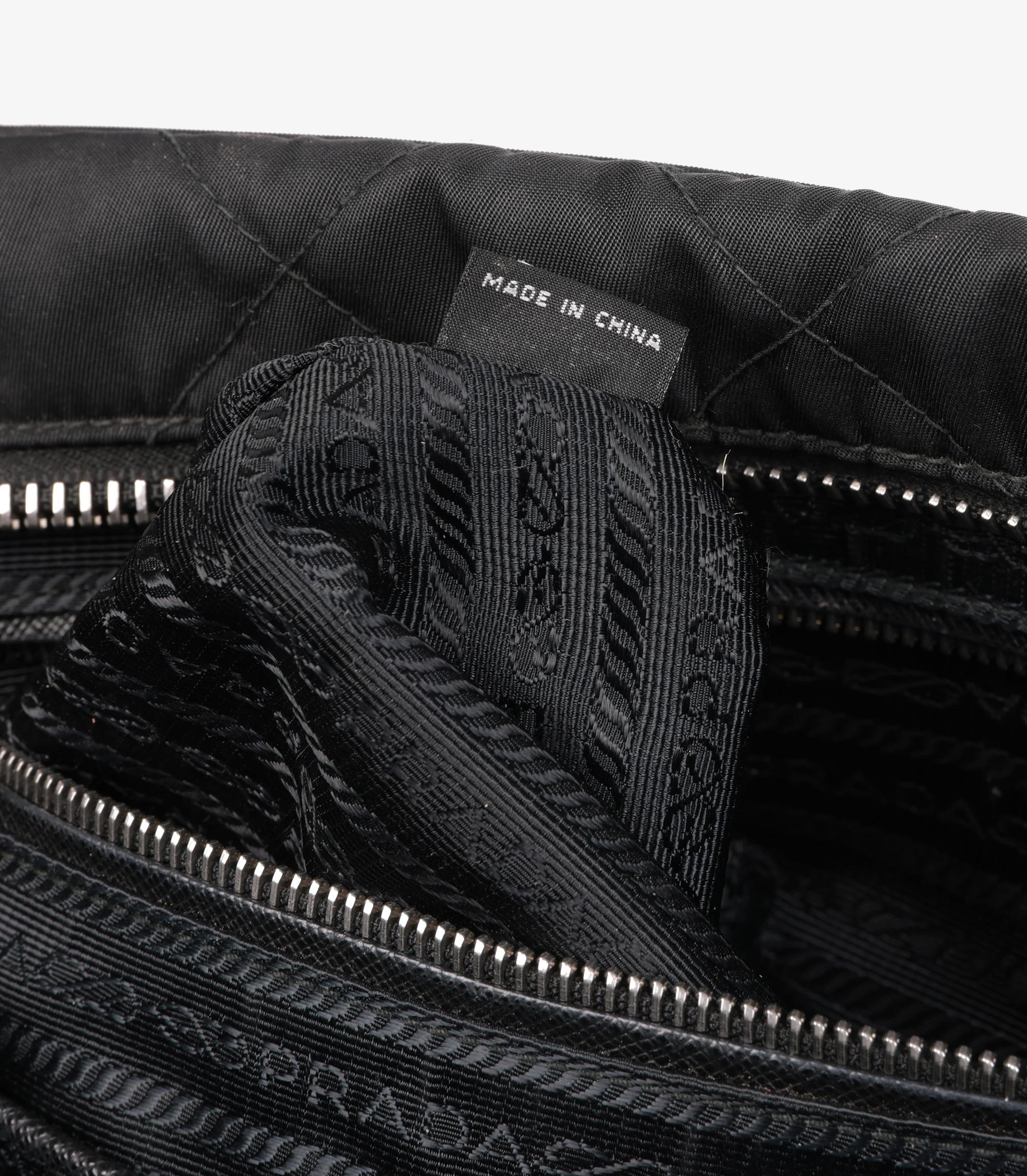 Prada Black Quilted Nylon Tessuto Impuntu Shoulder Bag 5