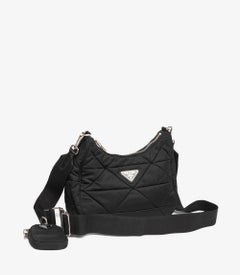 Prada Black Quilted Padded Nylon Re-Nylon Shoulder Bag