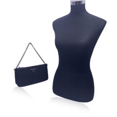 Prada Black Quilted Tessuto Nylon Convertible Shoulder Bag 1BH026
