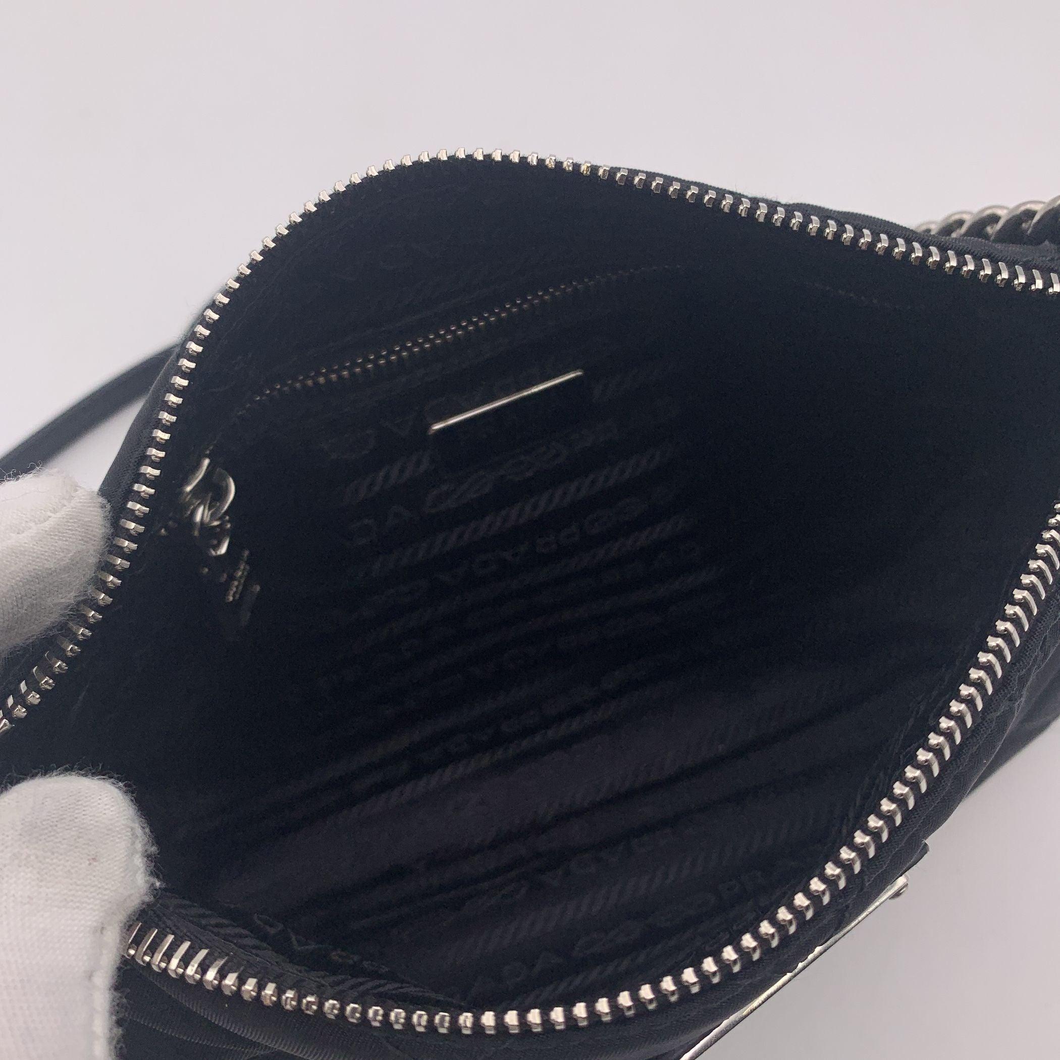 Prada Black Quilted Tessuto Nylon Convertible Shoulder Bag 1BH026 2