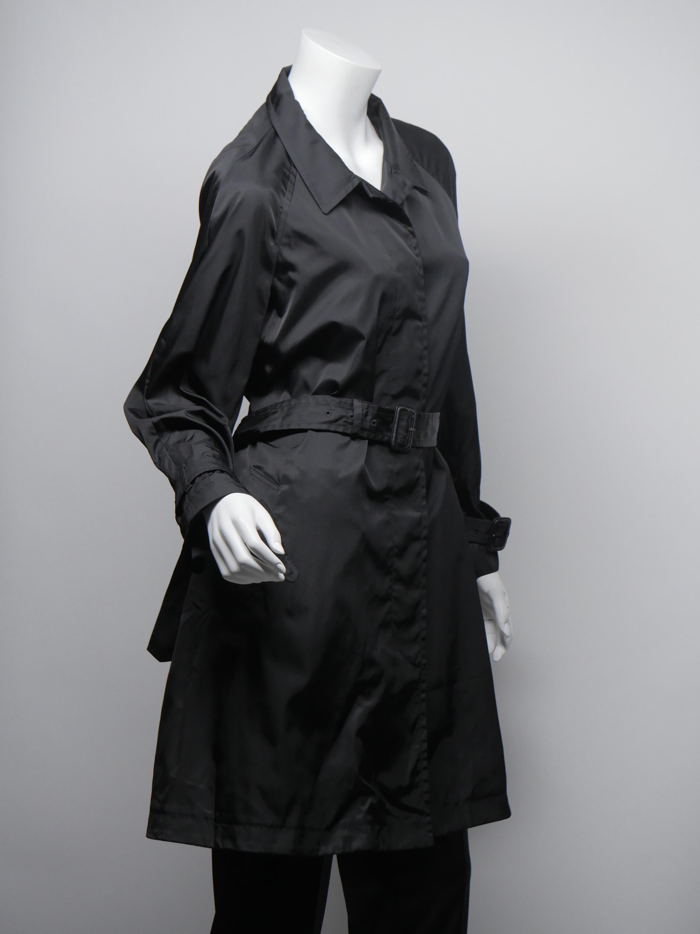 Prada Black Raincoat Size 42 1