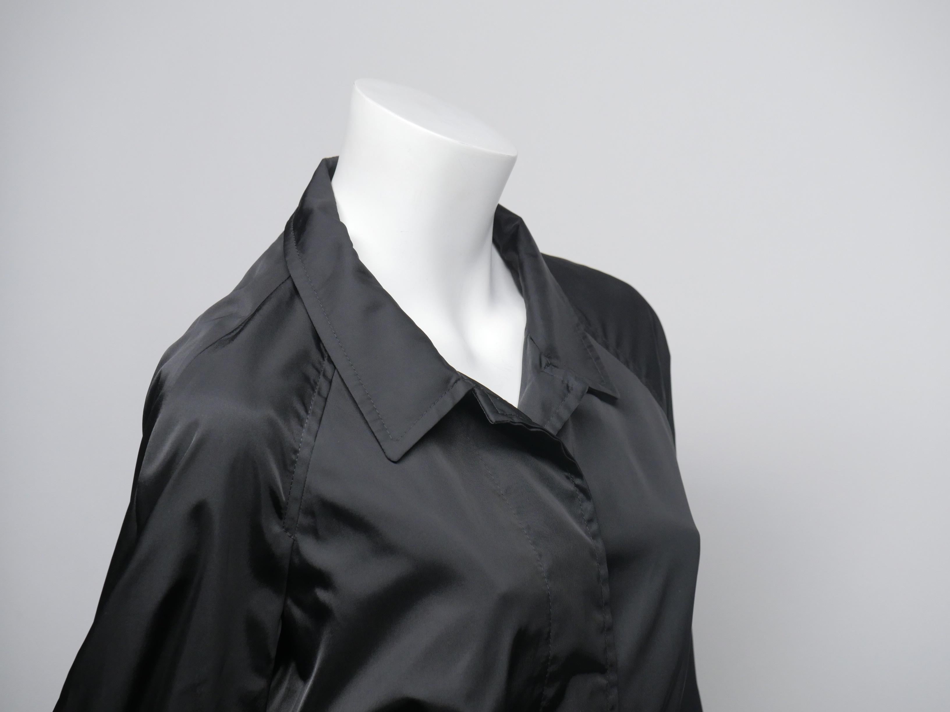 Prada Black Raincoat Size 42 2