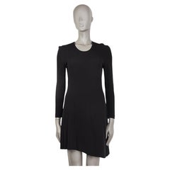 PRADA black rayon JERSEY LONG SLEEVE Shift Dress 40 S