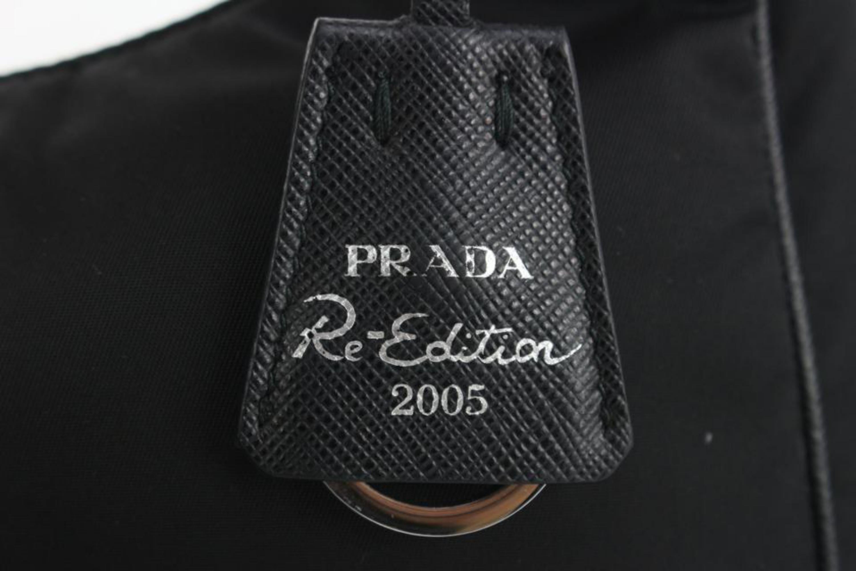 Prada Black Re-Edition 2005 Re-Nylon Multi Mini Chain Hobo 1119p41 1