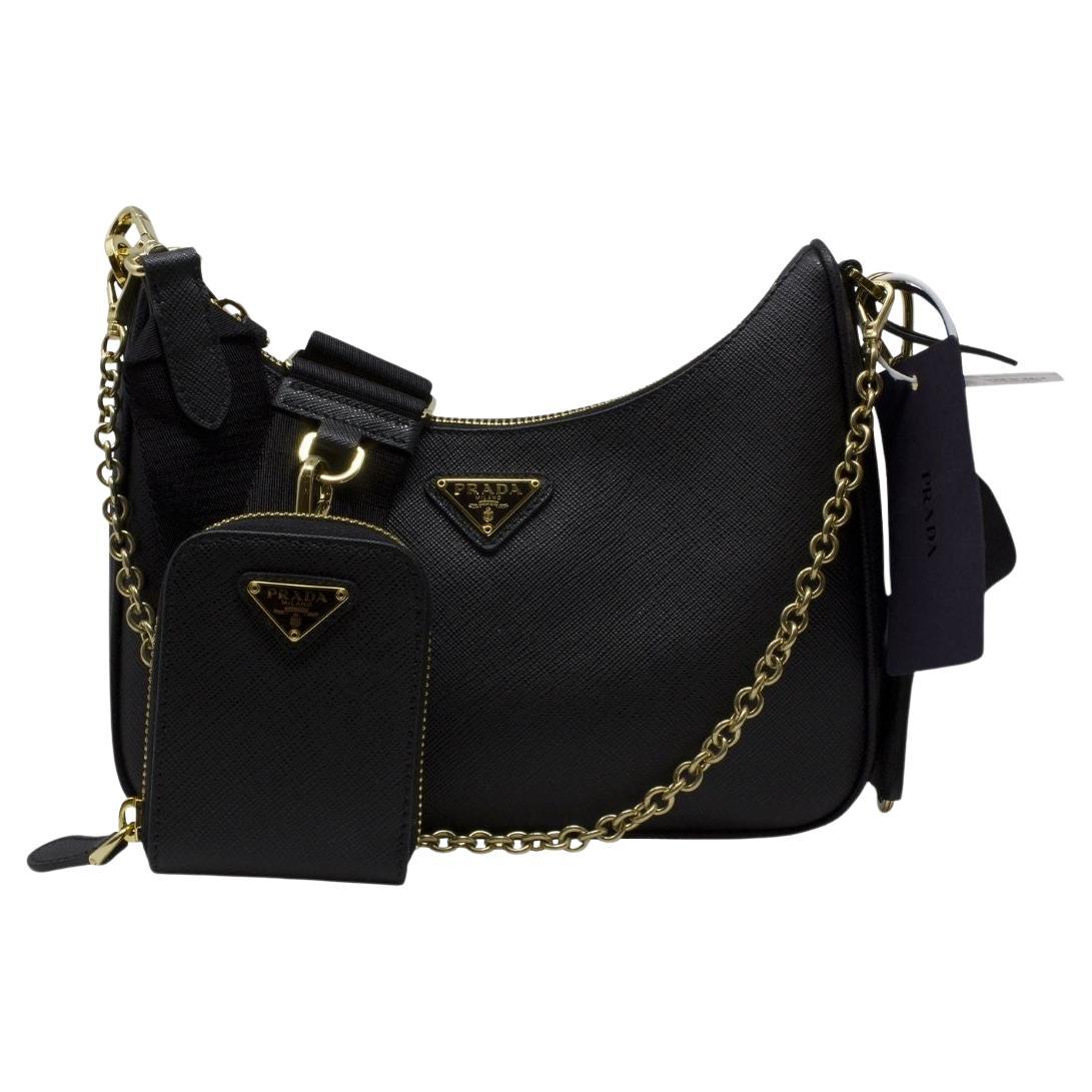 Prada Black Re-Edition Saffiano Lux Re-Edition 2005 Shoulder Bag