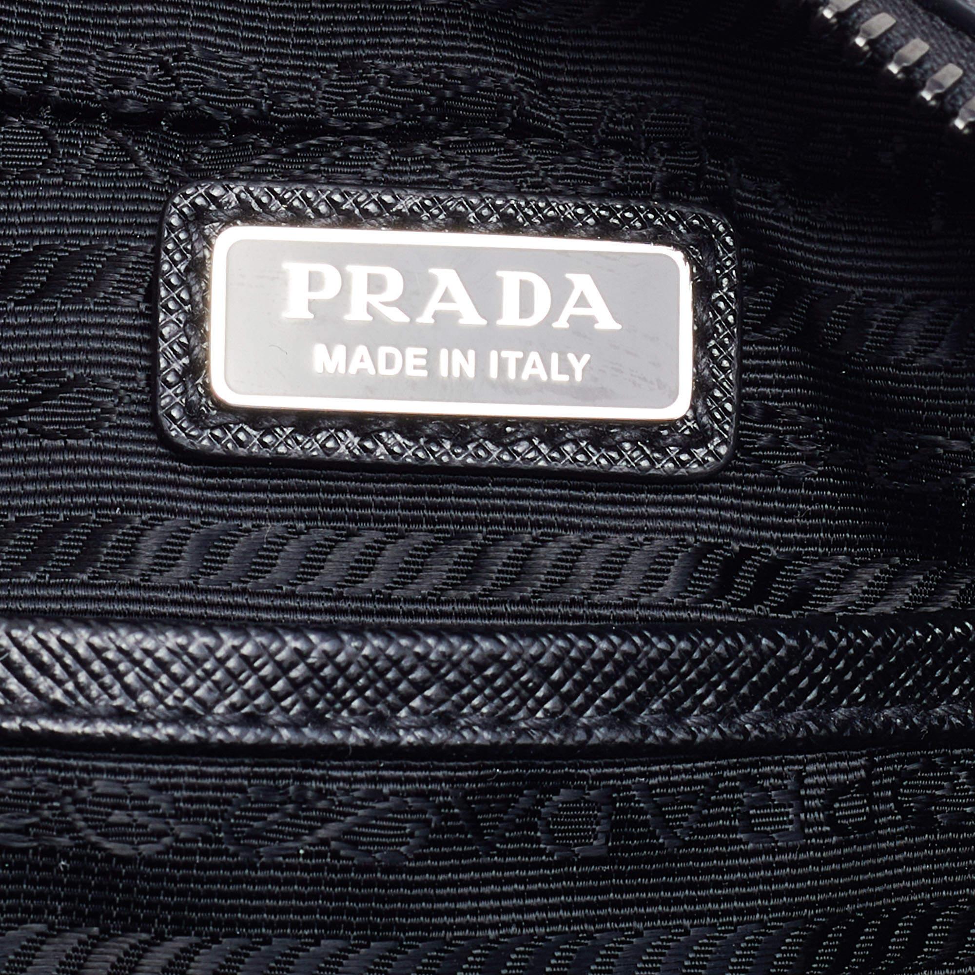 Prada Black Re-Nylon and Saffiano Leather Brique Crossbody Bag 3