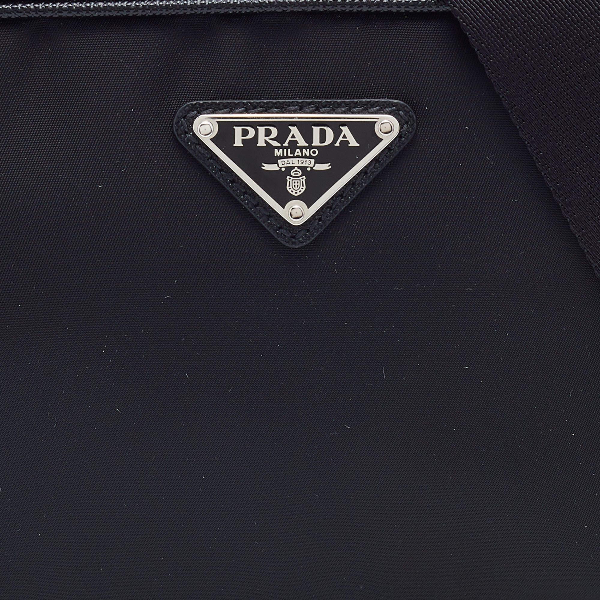 Prada Black Re-Nylon and Saffiano Leather Brique Crossbody Bag 4