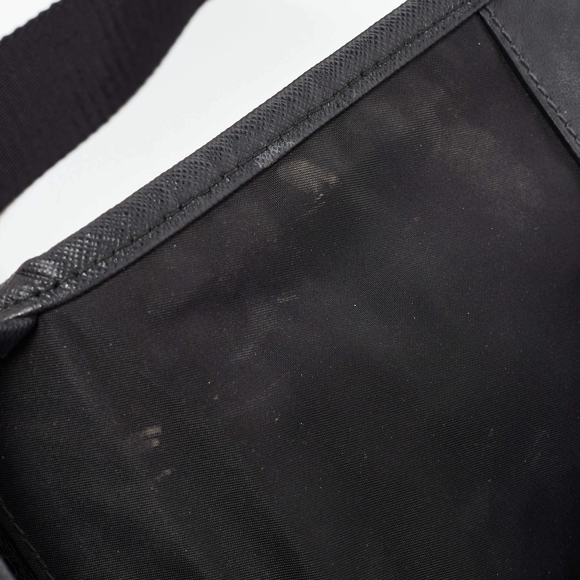 Prada Black Re-Nylon and Saffiano Leather Shoulder Bag 2