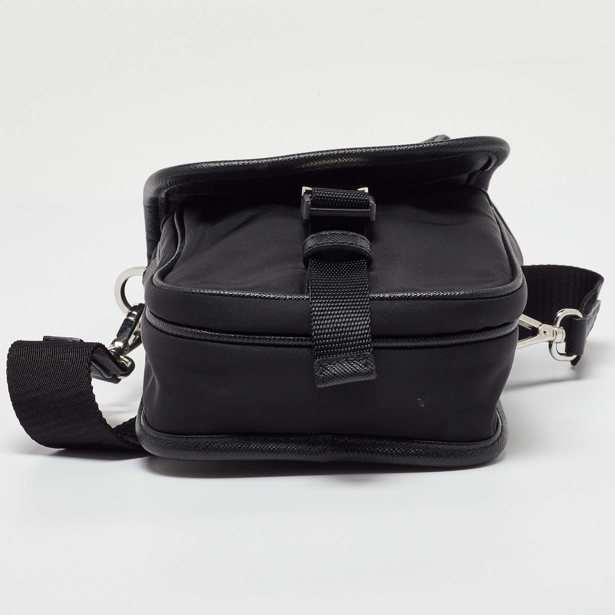 Prada Black Re-Nylon and Saffiano Leather Shoulder Bag 3