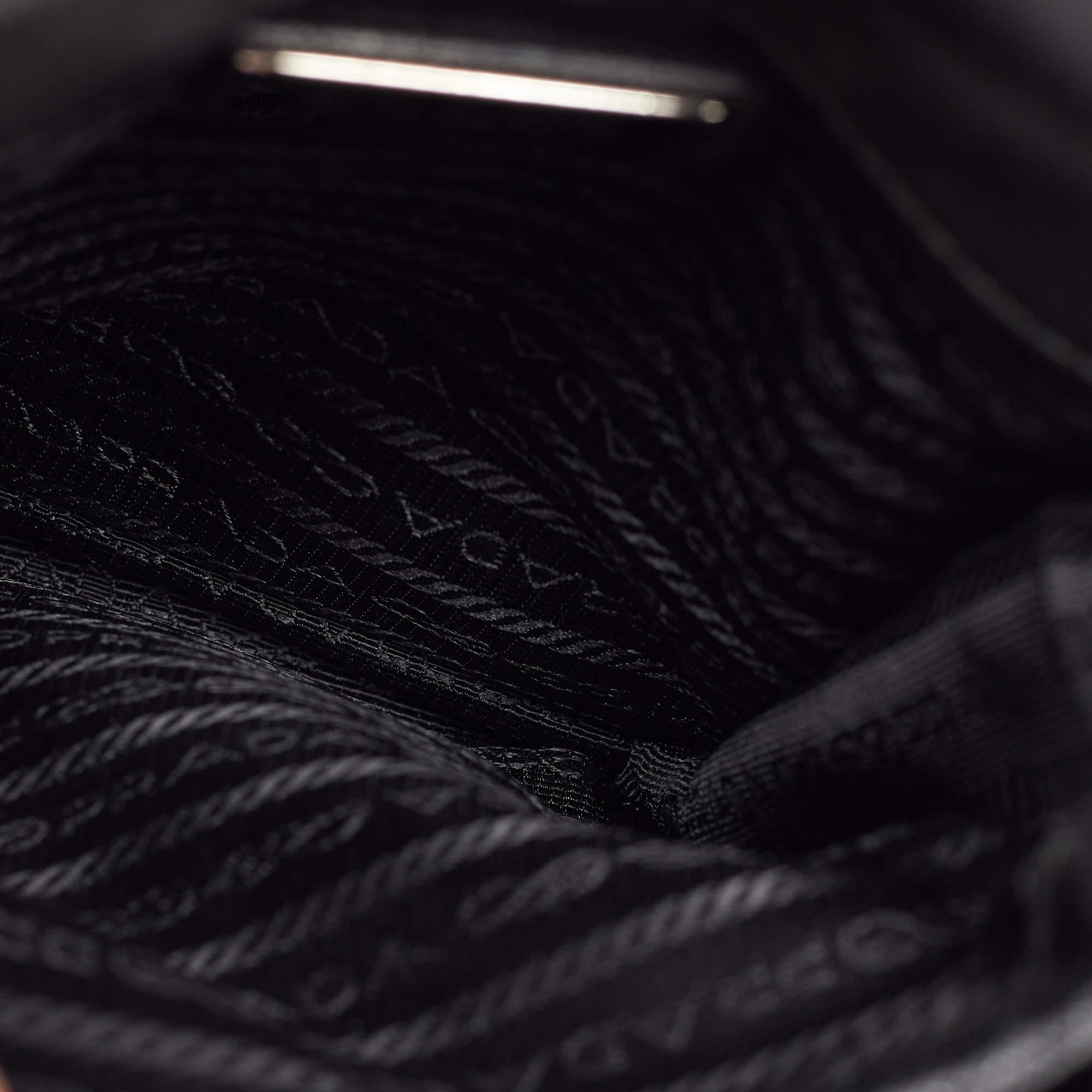 Prada Black Re-Nylon and Saffiano Leather Shoulder Bag 4