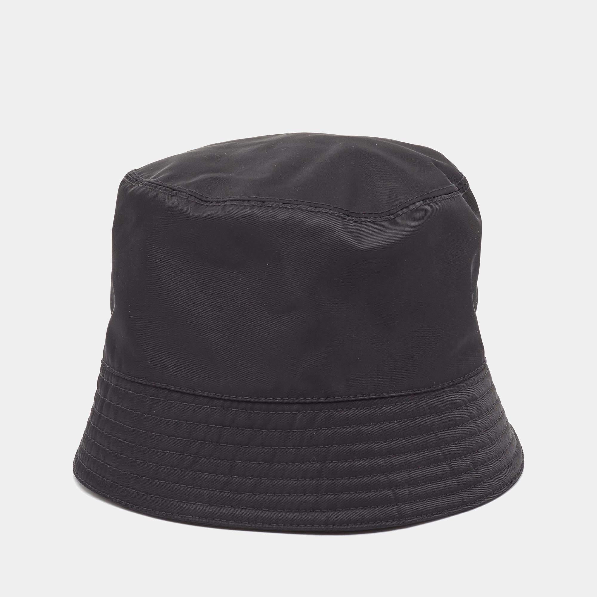 Men's Prada Black Re-Nylon Bucket Hat M