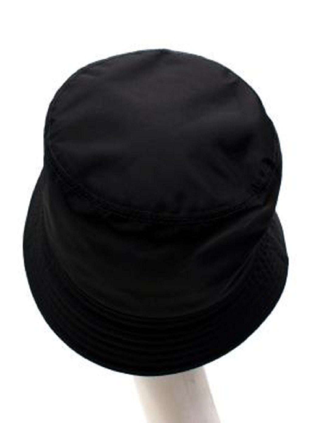 Prada Black Re-Nylon Bucket Hat - Size S In Excellent Condition In London, GB
