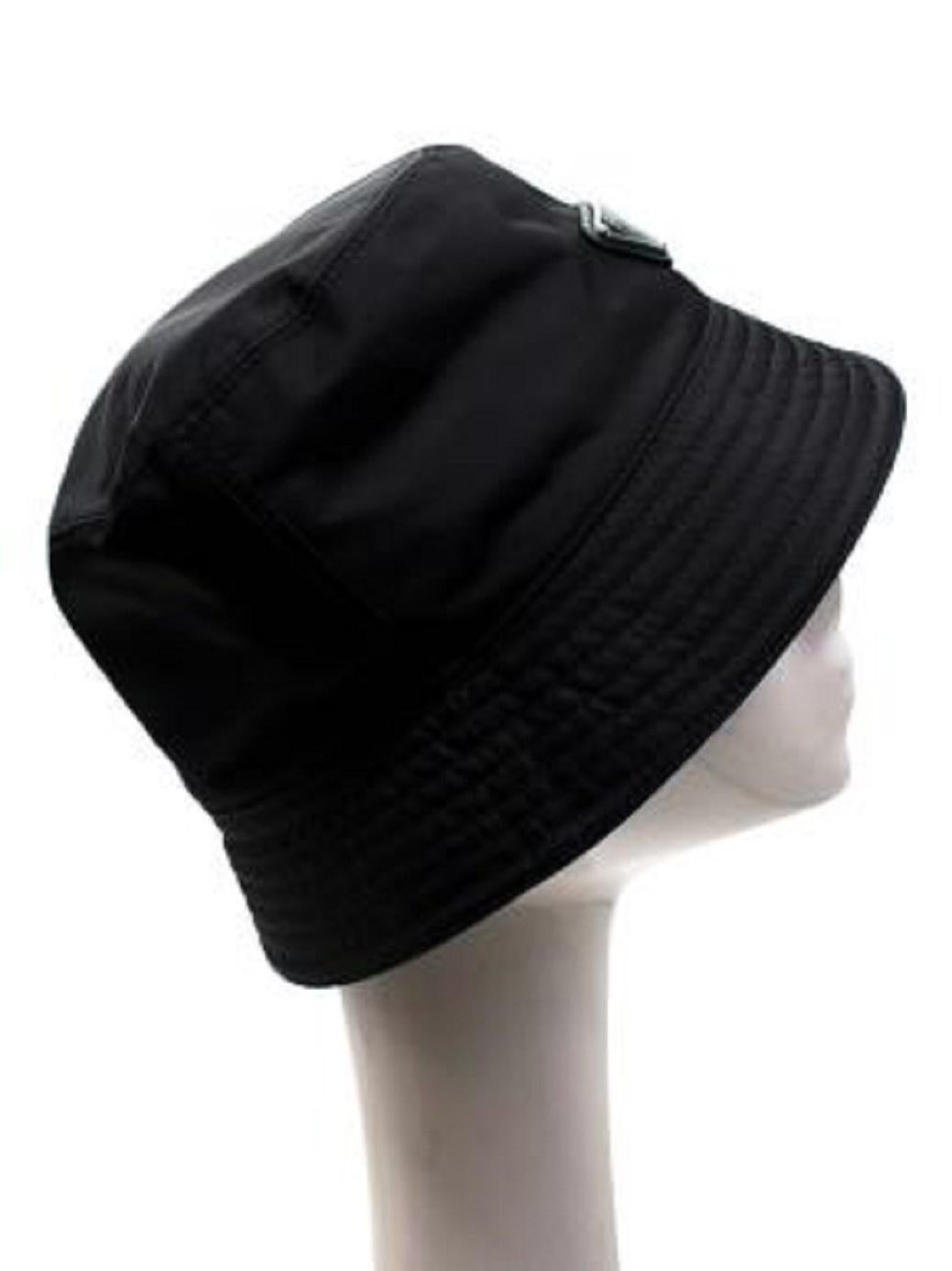 Prada Black Re-Nylon Bucket Hat - Size S 1