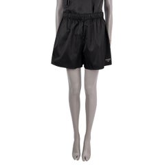 PRADA black RE-NYLON HIGH WAISTE Shorts Pants 46 XL