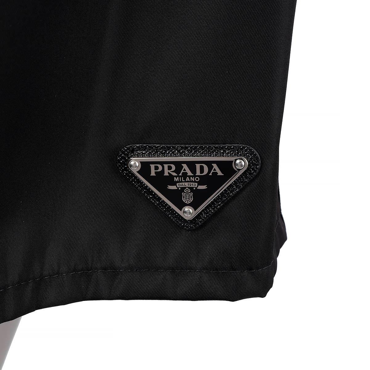 PRADA black RE-NYLON HIGH WAISTE Shorts Pants 46 XL For Sale 1