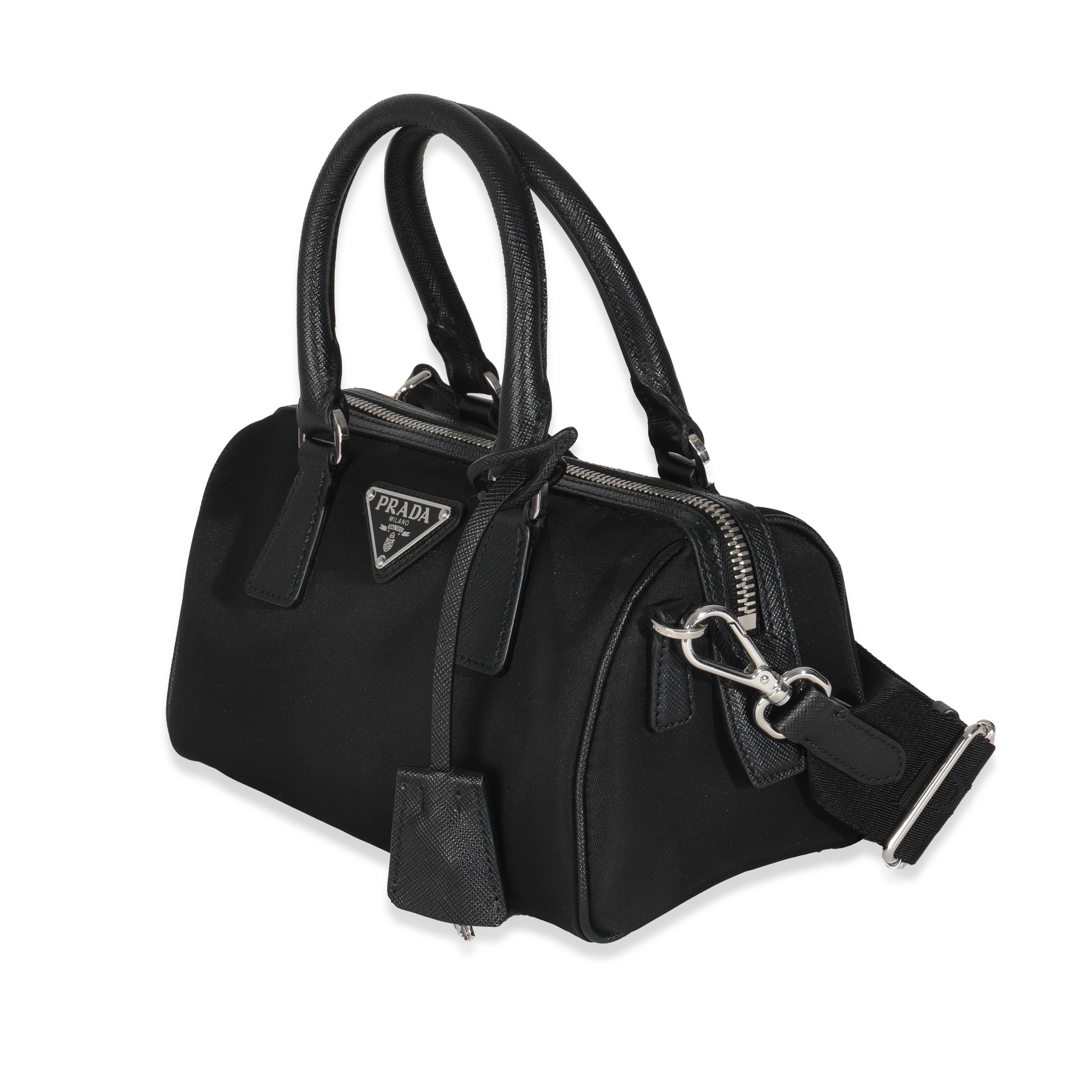 Women's Prada Black Re-Nylon Re-Edition 2005 Top Handle Crossbody Bag For Sale
