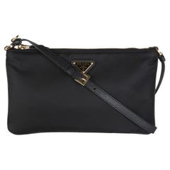 Prada Black Re-Nylon Saffiano Raso Shoulder Bag
