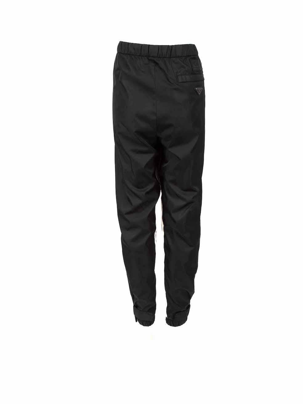 Prada Black Re-Nylon Shell Track Trousers Size L In Excellent Condition For Sale In London, GB