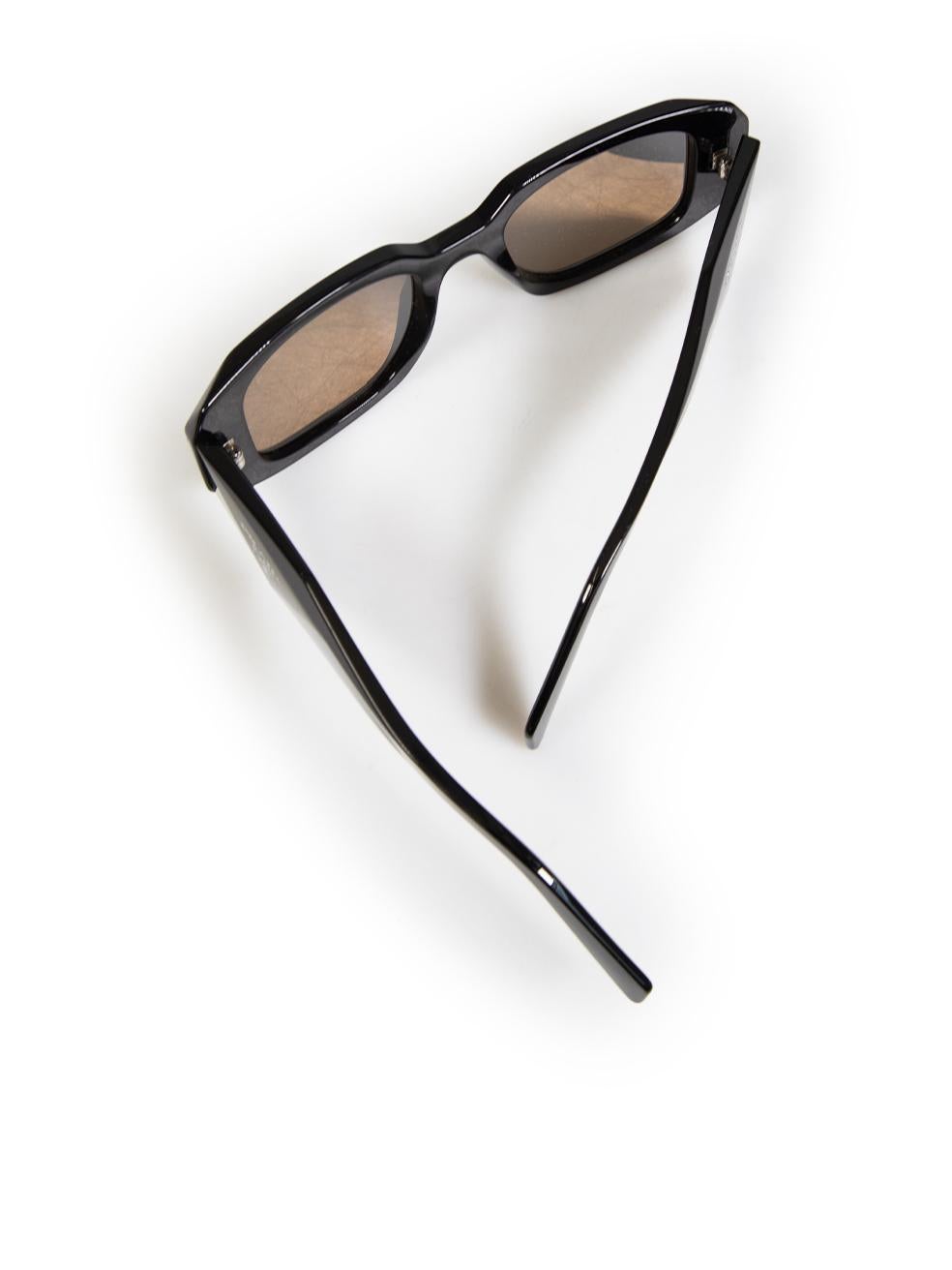 Prada Black Rectangular Frame Grey Tinted Sunglasses 3