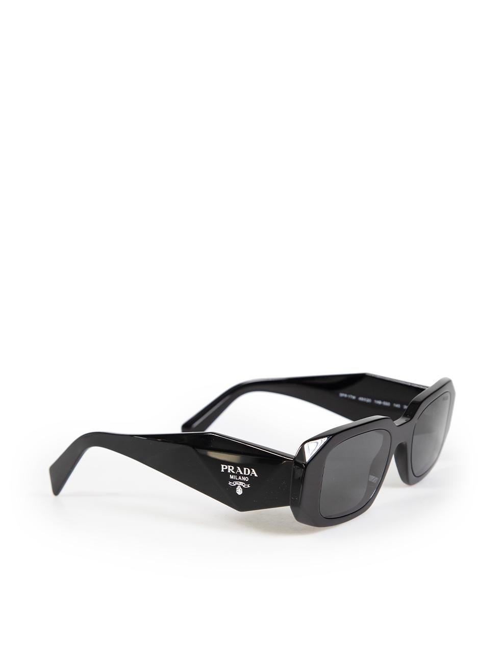 Prada Black Rectangular Frame Tint Sunglasses In New Condition For Sale In London, GB