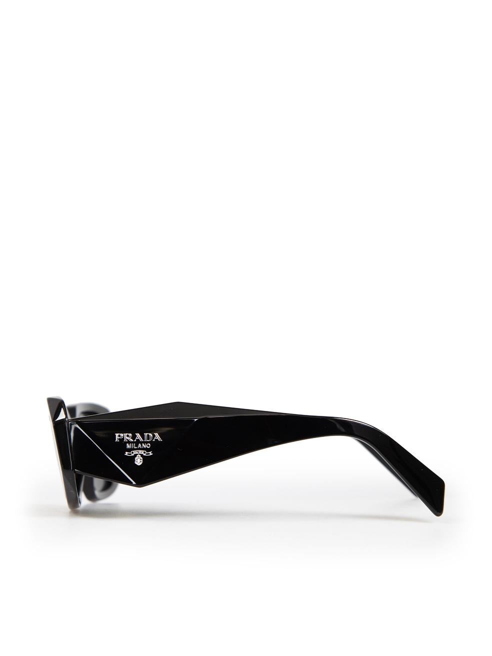 Prada Black Rectangular Frame Tint Sunglasses For Sale 1