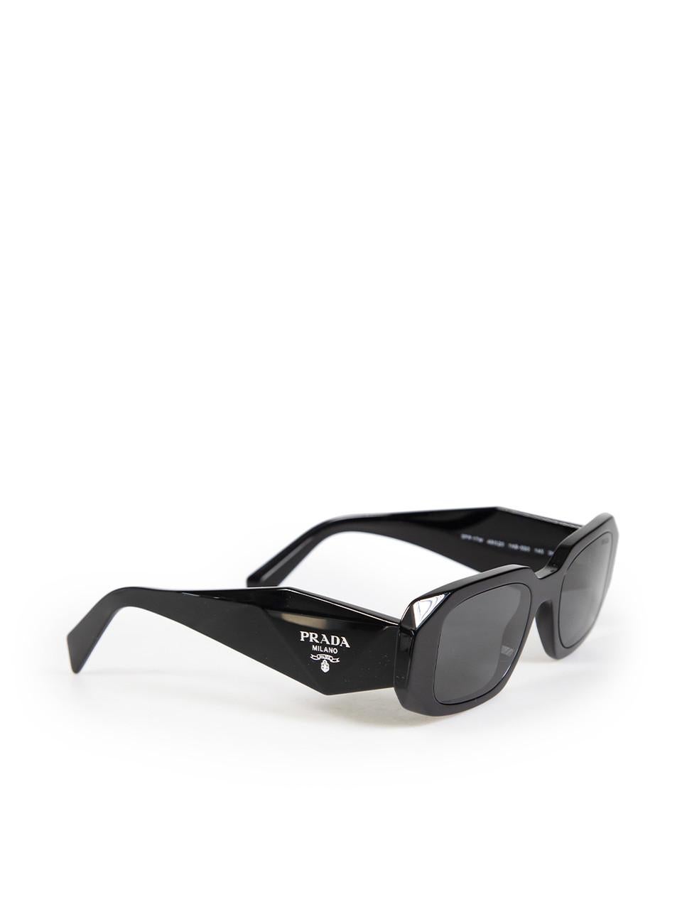 Prada Black Rectangular Tinted Frame Sunglasses In New Condition For Sale In London, GB
