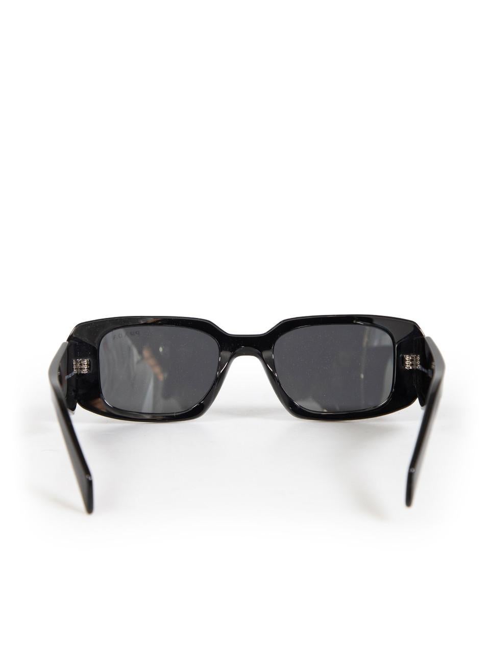 Women's Prada Black Rectangular Tinted Frame Sunglasses For Sale