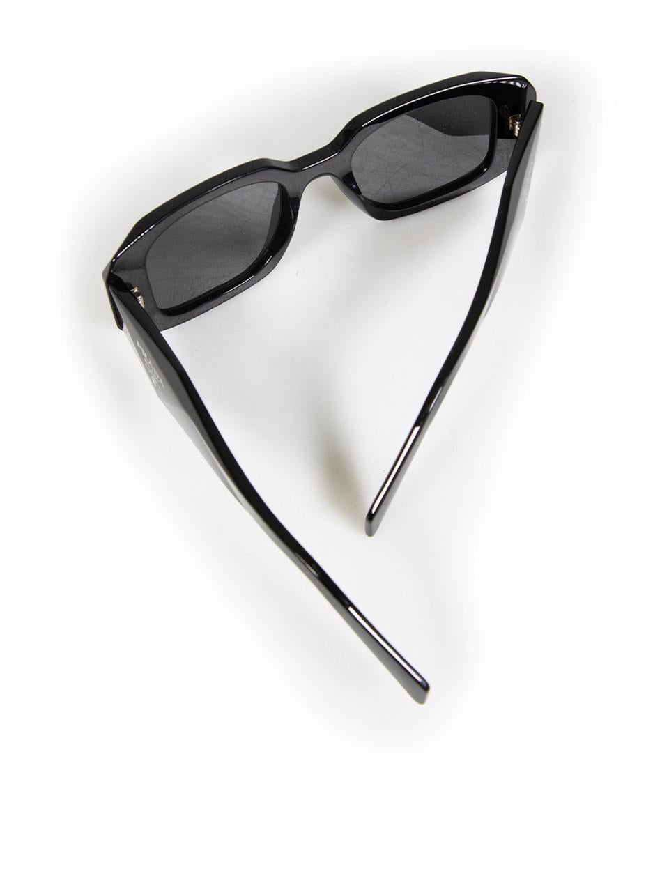 Prada Black Rectangular Tinted Frame Sunglasses For Sale 3
