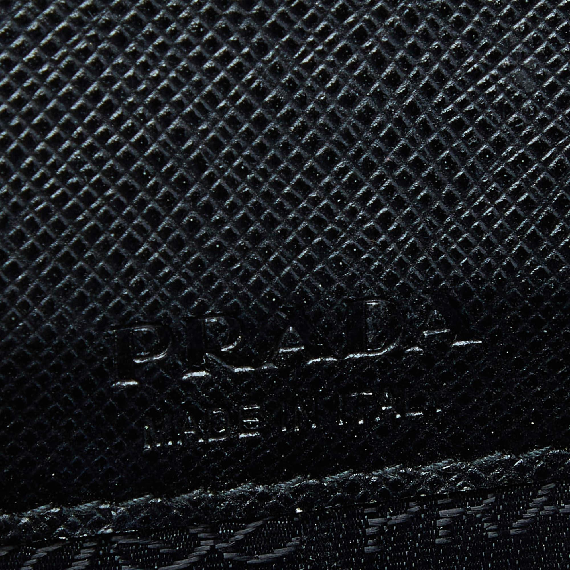 Women's Prada Black/Red Saffiano Leather Logo Phone Crossbody Bag
